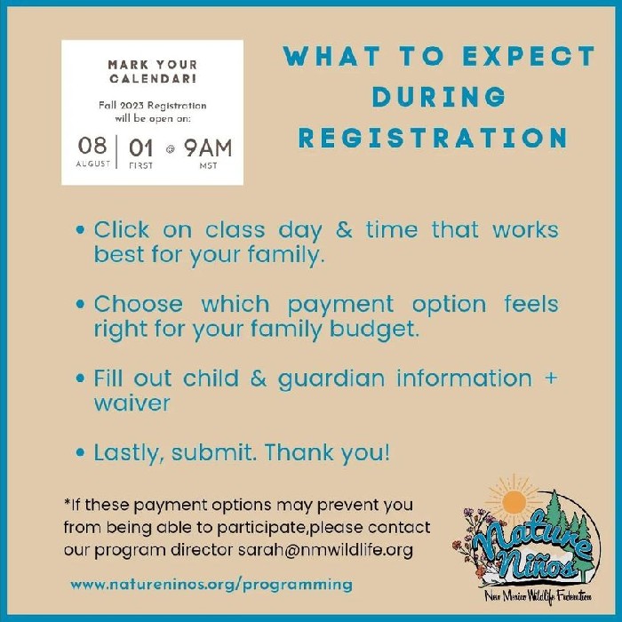 Fall Registration OPENS Today at 9AM :: Nature Ninos New Mexico